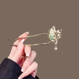 MAUROPOLI [Sẵn Sàng] Kẹp Tóc Bướm Tính Khí Ngọt Ngào Cổ Nữ Phong Cách Mới Kẹp Tóc Đôi Cao Cấp Tinh Tế Thanh Lịch Kẹp Tóc Hình Chữ U