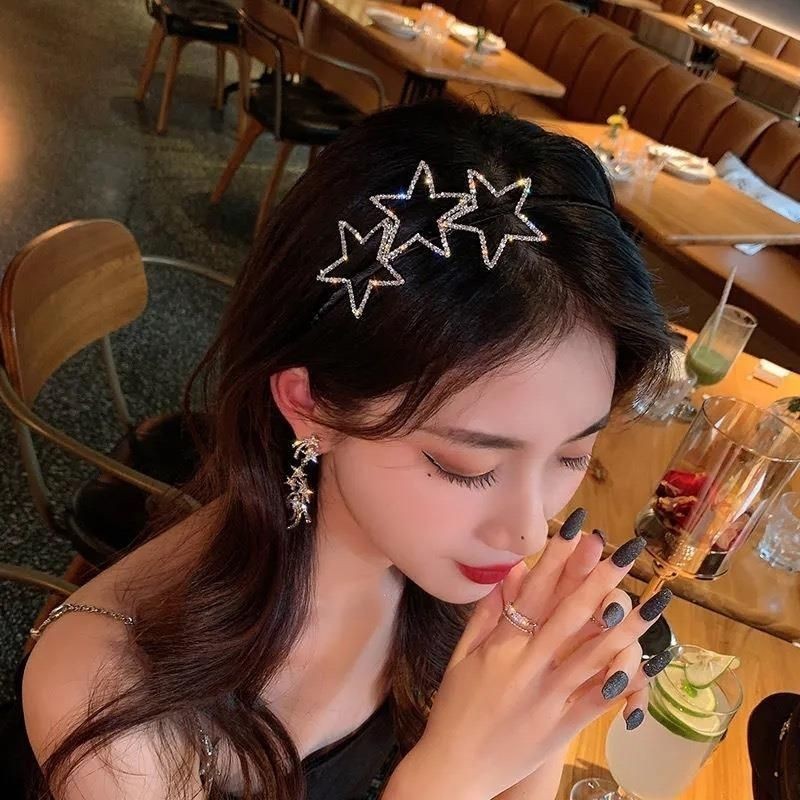 Dễ Thương Kim Cương Giả Đầu Nữ Phong Cách Công Chúa Phù Hợp Với Đi Chơi Siêu Cổ Tích Đơn Giản Chống Trơn Trượt Băng Đô Ngọc Trai Kẹp Tóc NO2Z
