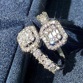 Châu Âu Mỹ ins Nhẫn Hình Học Zircon Phong Cách Mới Nữ
