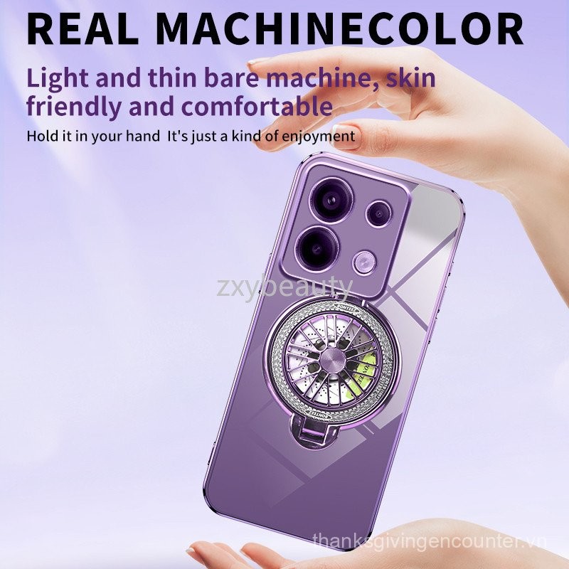 Ốp Redmi Note 13 Pro Plus 5G 4G 2024 Ốp mềm Giá đỡ nhẫn mạ thời trang cho note13 13Pro note13pro 13Pro 13proplus Ốp lưng bảo vệ chống sốc