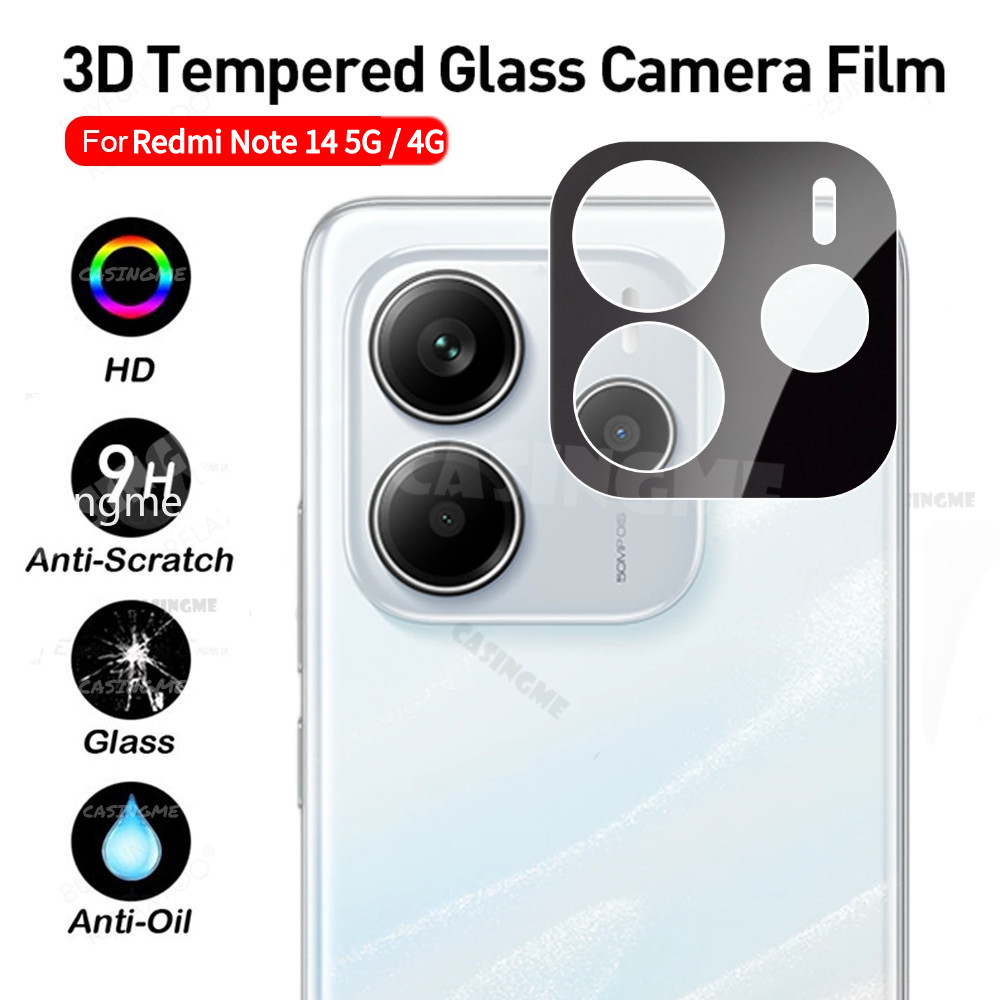 Ống kính máy ảnh 3D cho Redmi Note 14 5G 2025, Note 14 4G/5G, Note 14 Pro Plus, bảo vệ máy ảnh, cường lực Full Cover, phim bảo vệ camera