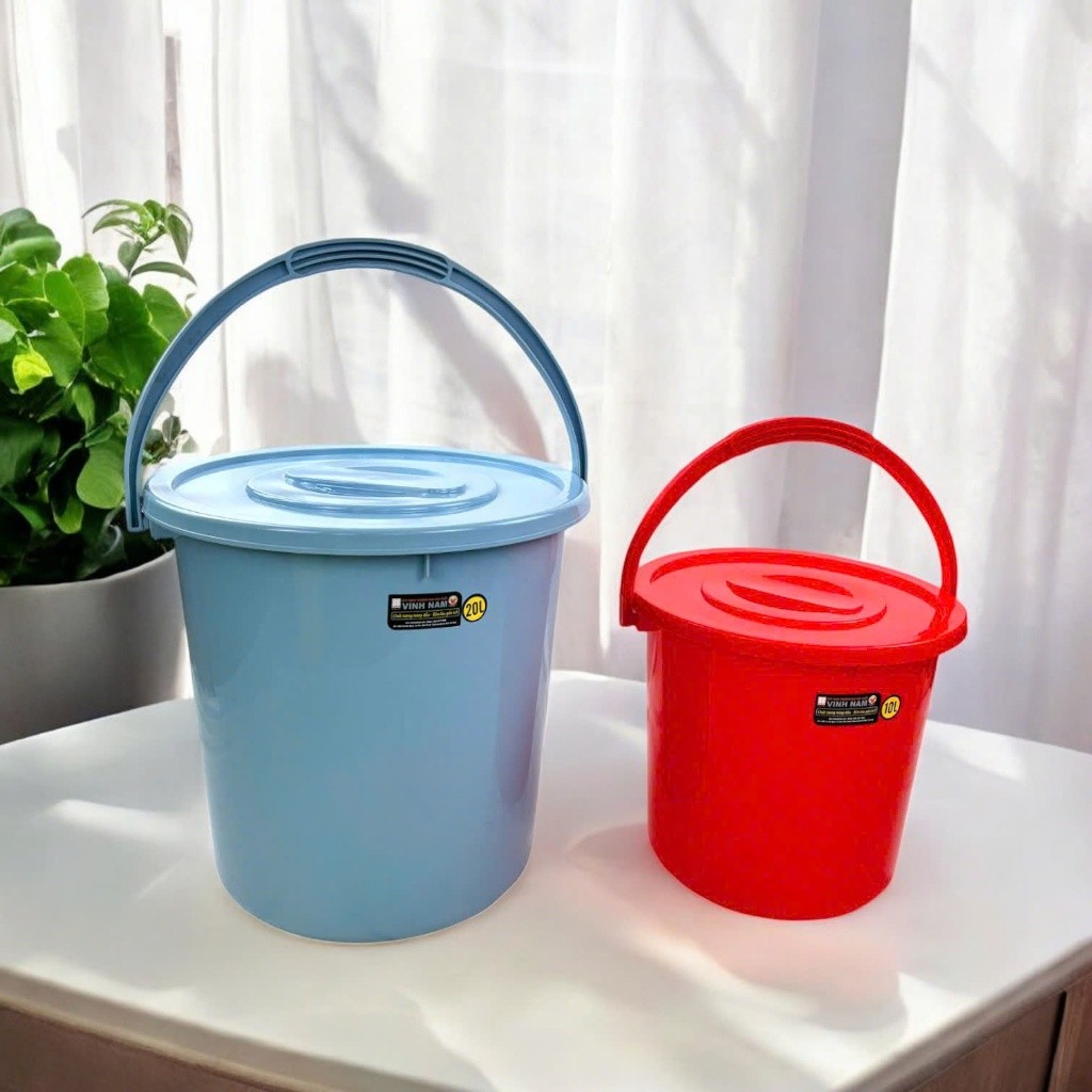 Xô Nhựa Có Nắp Ko Nắp 4 Lít Đến 20 Lít Vinh Nam Plastic Xô Nhựa Có Quai Xách Xô Nước Mã 365 - 373