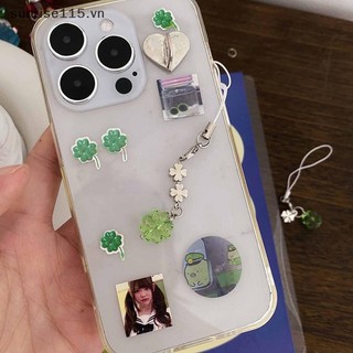 Srvn Handmade Đính Hạt Dây Xích Điện Thoại Bốn Lá Cỏ Ba Lá Điện Thoại Di Động Quyến Rũ Nhiều Màu Sắc Móc Khóa CCD Mặt Dây Chuyền Trang Trí Điện Thoại Di Động Phụ Kiện Quyến Rũ.