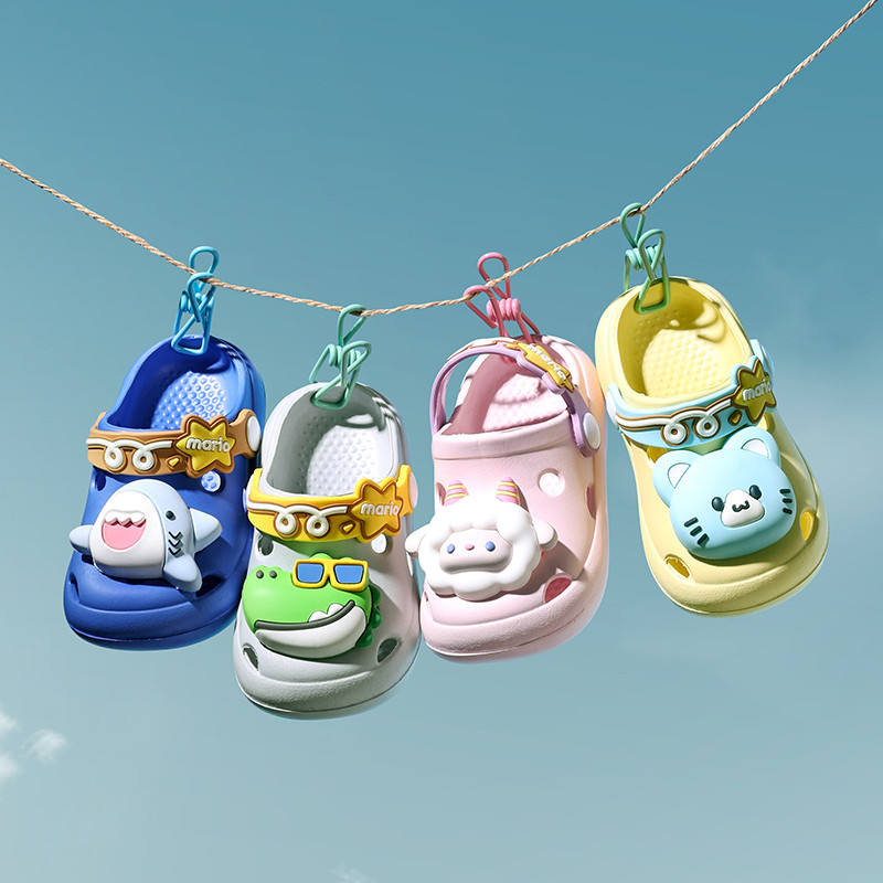 Cheerful Mario Dép cho bé Thế Giới Động Vật Thoáng Mát  Hoạt Hình Thịt Cừu Cá Sấu Cá Mập Dép sục Trẻ Em Mềm Chống Trơn Trượt