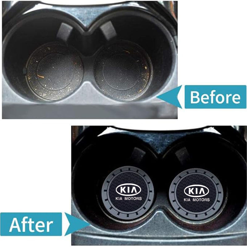 2 gói giá đỡ cốc xe hơi, đế lót nước cho KIA Sonet Sportage Sorento Rio Picanto Seltos Carens Grand Carnival Sedona, silicone chống trượt, phụ kiện nội thất xe hơi