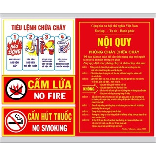 Nội Quy Phòng Cháy Chữa Cháy, bảng cấm lửa PCCC, biển báo, nội qui, tiêu lệnh bằng decal hoặc format