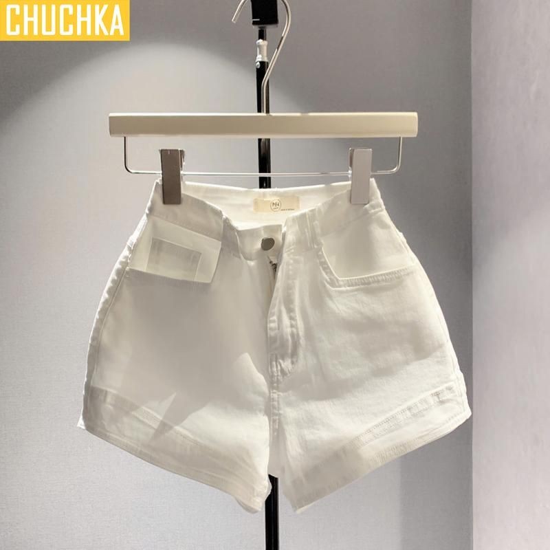 Chucka - Quần short jeans nữ CO GIÃN phom ôm cạp cao lai viền chất ...