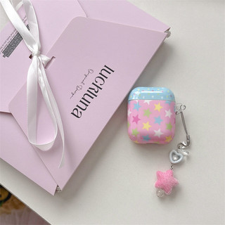 Ngôi sao bị chặn màu cho AirPods 1 / 2 3 Pro Pro2 Pro3 Airpod4 Bộ tai nghe Vỏ bảo vệ Bluetooth không dây AirPods pro2 Pro3 3 4 Vỏ bảo vệ tai nghe