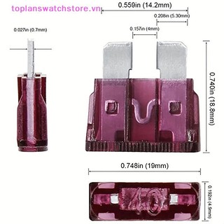 Toplanswatchstore 50 / 100 Chiếc Cầu Chì Ô Tô Bộ Các Loại Hồ Sơ Kích Thước Trung Loại Lưỡi Cầu Chì Xe Ô Tô Tự Động 2-35A Cầu Chì Có Hộp Kẹp VN