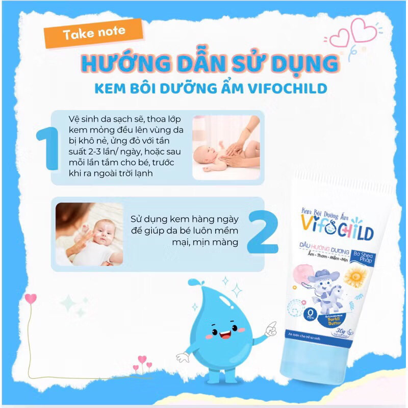 Kem bôi dưỡng ẩm VIFOCHILD 30g Ngăn ngừa viêm ngứa Giảm hăm cho bé Baby 3