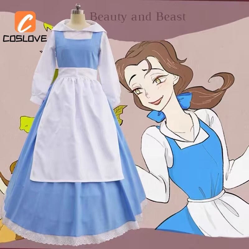 Trang phục cosplay Belle quái thú full set, đầm tay dài cho nữ