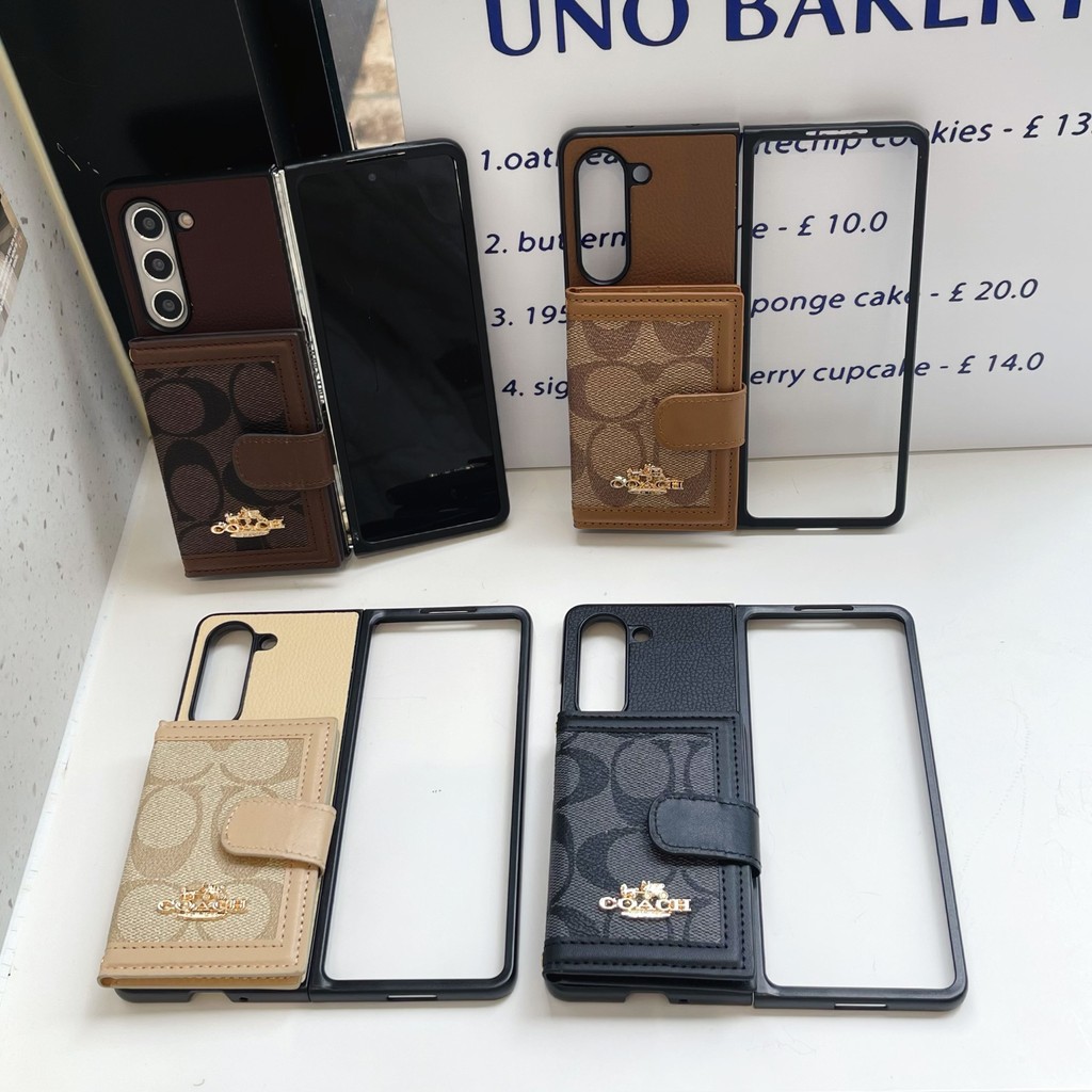 Ốp Điện Thoại Gấp Sang Trọng Cao Cấp Cho Samsung Galaxy Z Fold 2 3 4 5 6 7 Phong Cách Vintage Có Dây Cho Z Fold7 Với Giá Đỡ Thẻ Sang Trọng Chống Sốc Vỏ Bảo Vệ