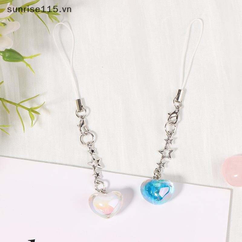 Ssvn Thời Trang Y2K Trái Tim Ngôi Sao Điện Thoại Di Động Dây Tối Giản Dễ Thương Điện Thoại Di Động Dây Móc Khóa Trang Trí Mặt Dây Chuyền.