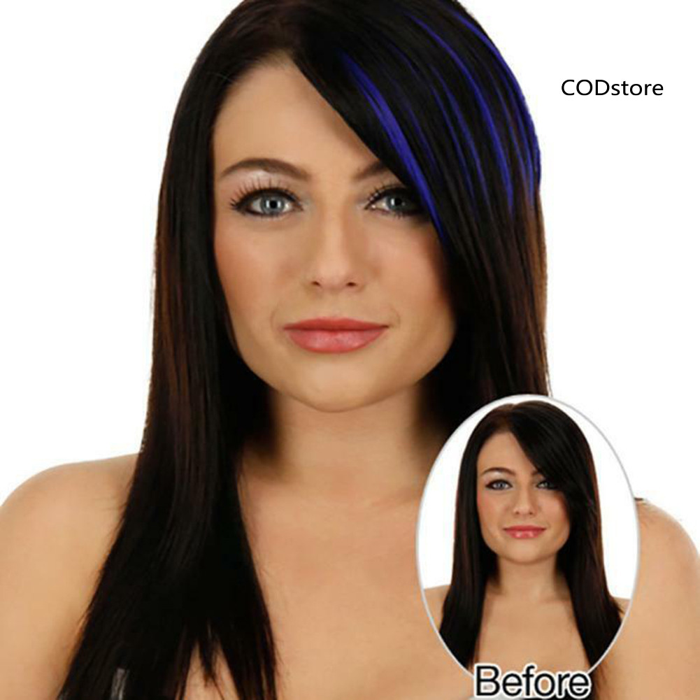 [Codst] Bộ tóc giả 13 màu thời trang liền mạch Slanted Fake Bang Fringe Hair Extension Hairpiece
