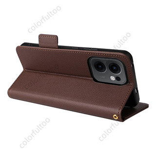 OPPO Reno 13F 5G Khóa Bên Họa Tiết Vải Lanchee Khe Cắm Thẻ Ví Da Cho Oppo Reno 15 14 13 Pro 13Pro 15F 14F Reno13F 5G 4G Vỏ Ví Điện Thoại Từ Túi Đựng Mặt Sau
