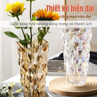 Bình Hoa Pha Lê Bohemia IKEA MAMA Cao Cấp, Thủy Tinh Thủ Công, Tinh Tế, Sang Trọng, Cao 24cm