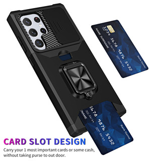 Dành Cho Samsung S21 Ultra / S21 Plus / S21 FE Ốp Lưng Có Trượt Camera Bao Đựng Thẻ Vòng Chân Đế Chịu Lực Bảo Vệ Mỏng Bao