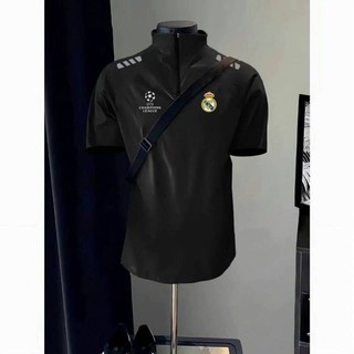 25 Football Sports Quick-Drying T-shirt Training Wear Men's Summer New Stand Collar Half Zip Breathable Thin Short-Sleeved T-shirt uOW0