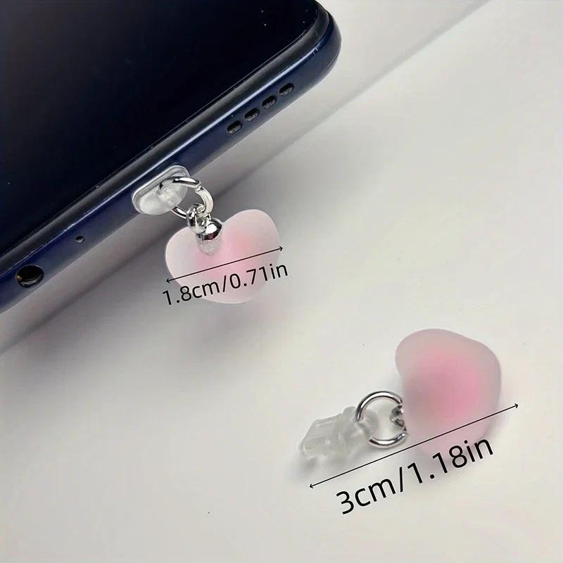 Mặt dây chuyền cắm bụi hình trái tim dễ thương Mặt dây chuyền hình trái tim Thích hợp cho phụ kiện điện thoại phổ thông iPhone Type-C