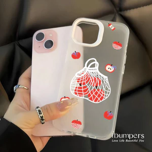 ibumpers Ốp Điện Thoại iPhone Hàn Quốc Hoa Văn Apple Ốp Lưng Trong Suốt Nhám Mờ Chống Bẩn Chống Sốc Cho IPhone 16 15 14 12 13 11 Pro Max IP 7 8 Plus X XS XR