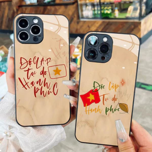 Ốp Kính Hạnh Phúc Tự Do Độc Lập Việt Nam 30 4 2 9 Cờ Đỏ Ngôi Sao Vàng Cho iPhone 16 17,15 14 13 12 11 8 7 6 6s 6p 7p 8p 6g