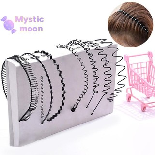 [Mystic] Kim Loại Nam Nữ Unisex Sóng Đen Tóc Vòng Rửa Mặt Chiều Rộng 5 Mm Thời Trang Đơn Giản Thể Thao Băng Đô Quấn Tóc Phụ Kiện Tóc [Mới]