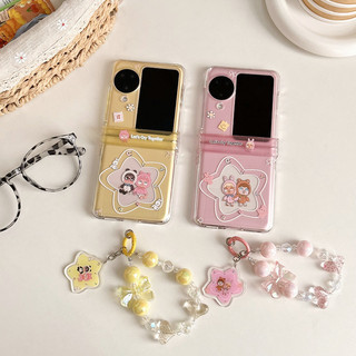 Ốp điện thoại gấp cho Oppo Find N2 N3 Flip Dễ thương pentagram khóc vòng tay cho bé Vỏ điện thoại TPU cứng