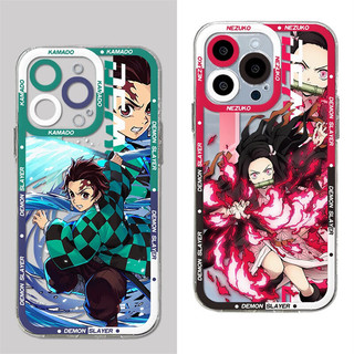 Ốp Điện Thoại Demon Slayer Tanjiro Cho IPhone 16 Pro Max 15 Plus 16E XR Vỏ Trong Suốt Bảo Vệ Toàn Diện Vintage Chống Rơi Sang Trọng Cản 3D Mềm INS Chống Va Đập