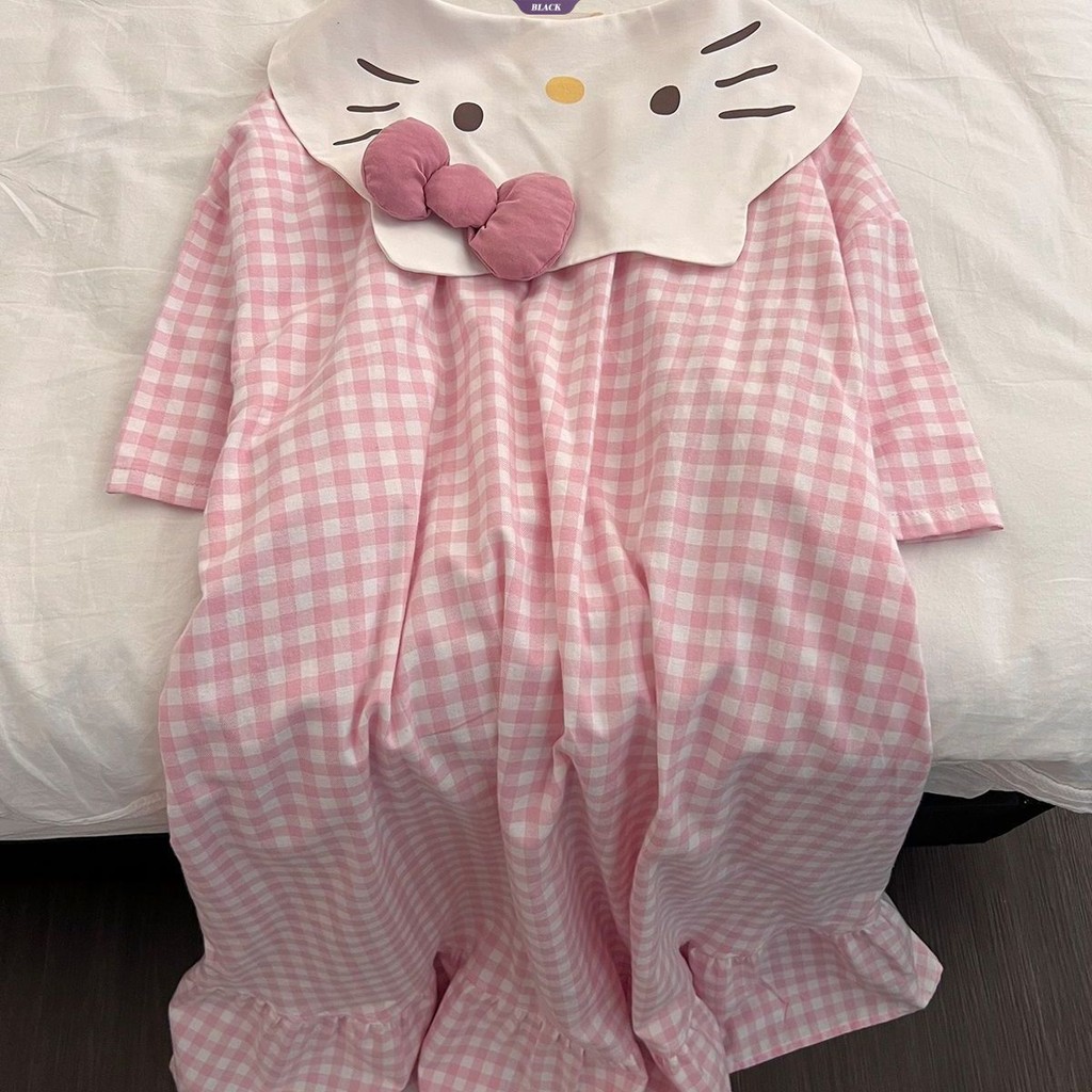 Kẻ Sọc Miffy Thỏ Váy Ngủ Nữ Mùa Hè Nhỏ Tay Bay Mới Ins Hoạt Hình Nhật Bản Dễ Thương Homewear [BL]