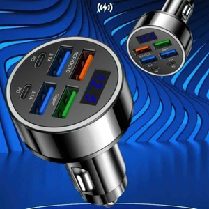Tẩu Sạc Nhanh PD QC3.0 USB C9 Cổng 120W Có Đèn LED Cho Xe Hơi - FE123