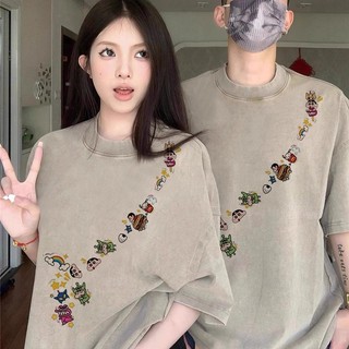 HIIXIIVI 2025 Thương Hiệu Mới 100% Cotton Unisex Áo Thun Nữ Tay Ngắn Nam Nữ Baggy Cổ Tròn In Hình Độc Đáo Cặp Đôi Tee