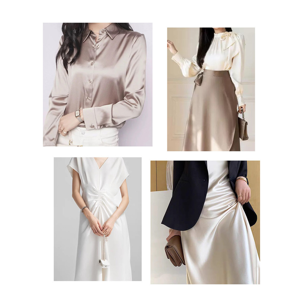 Mật Độ Cao Co Giãn Lụa Satin Vải Màu Trơn Tự Làm Sườn Xám Đầm Hanfu Giả Lụa Đàn Hồi Quần Áo Vải 0.5 Mét