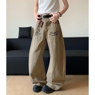 Quần jean nam scimitar thời trang Mỹ, thiết kế thêu cổ điển, phong cách trung tính