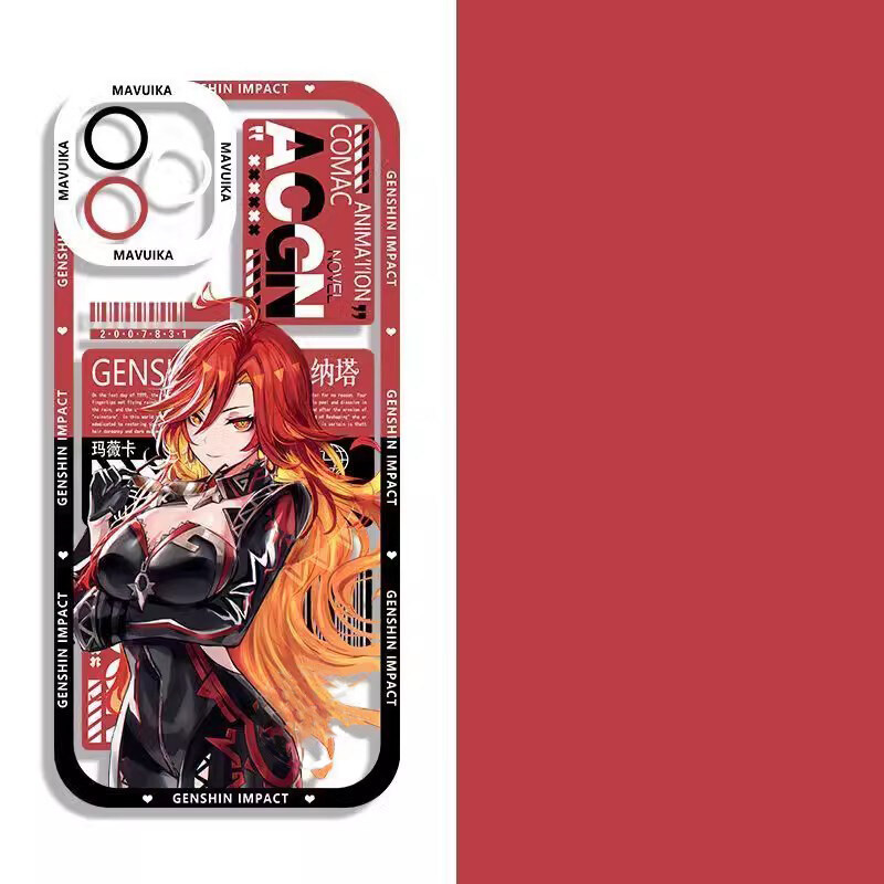 Ốp Điện Thoại Cho Iphone 16 Pro Max 11 12 13 14 15 Pro Max 6 6S 7 8 Plus X XS XR SE 2 3 Vỏ Genshin Tác Động Mavuika Họa Tiết Mắt Thiên Thần TPU Silicone Trong Suốt