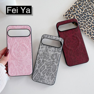 Ốp điện thoại doanh nghiệp từ tính họa tiết vải họa tiết da báo cho Google Pixel 8 7 6 9 Pro Fold 6A 7A 8A 9A 9XL Pixel9pro