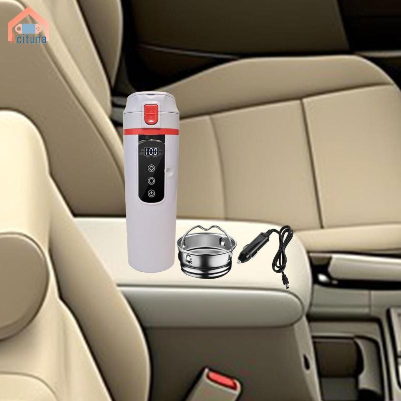 Acuuna 12V 24V Ấm Siêu Tốc Ô Tô Nồi Hơi Ấm Siêu Tốc Điện Hiển Thị Nhiệt Độ Sưởi Ấm Cốc Uống Nước Làm Nóng Thông Minh Cốc Ô Tô Cho Cắm Trại