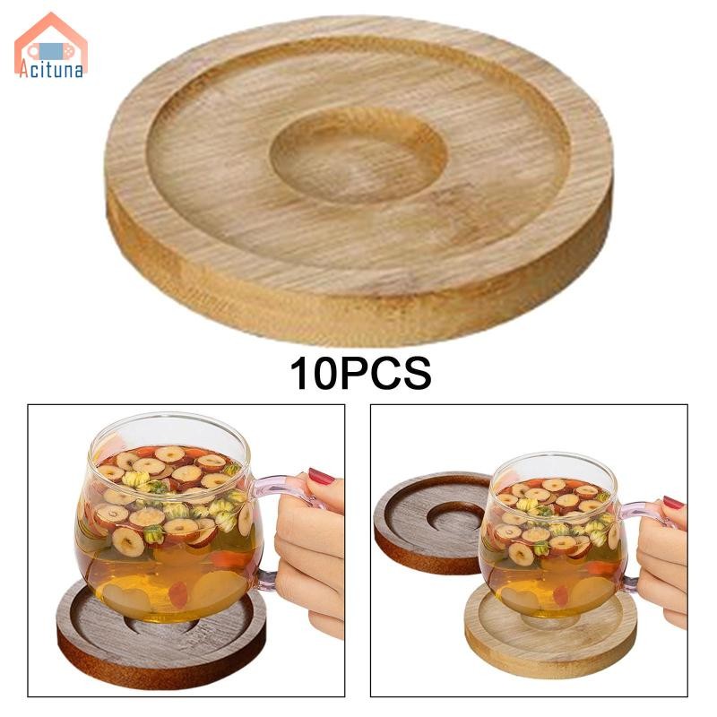 10 Miếng Cốc Miếng Đệm Xoay Cốc Đế Lót Ly Trà Cà Phê Miếng Lót Đa Năng Gỗ Đế Lót Cho Nhà Hàng Tủ Lạnh Bộ Đồ Ăn