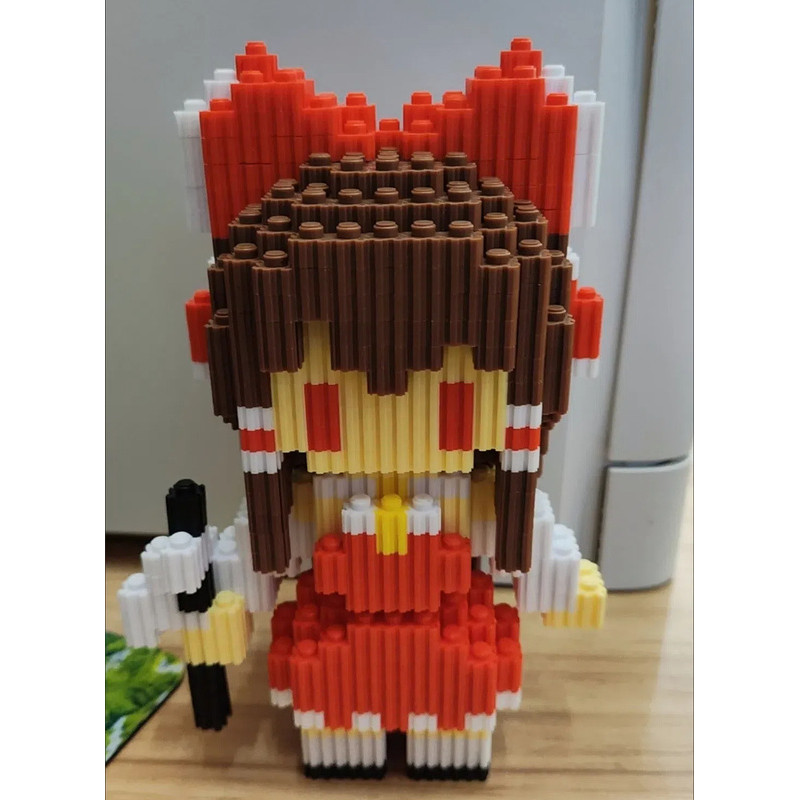 Touhou Project Fujiwara no Mokou Pixel Art Building Blocks – Shrine Maiden Collectible Display Piece – Hình phong cách Pixel – Trang trí theo chủ đề Anime
