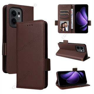 OPPO Reno 13F 5G Khóa Bên Họa Tiết Vải Lanchee Khe Cắm Thẻ Ví Da Cho Oppo Reno 15 14 13 Pro 13Pro 15F 14F Reno13F 5G 4G Vỏ Ví Điện Thoại Từ Túi Đựng Mặt Sau