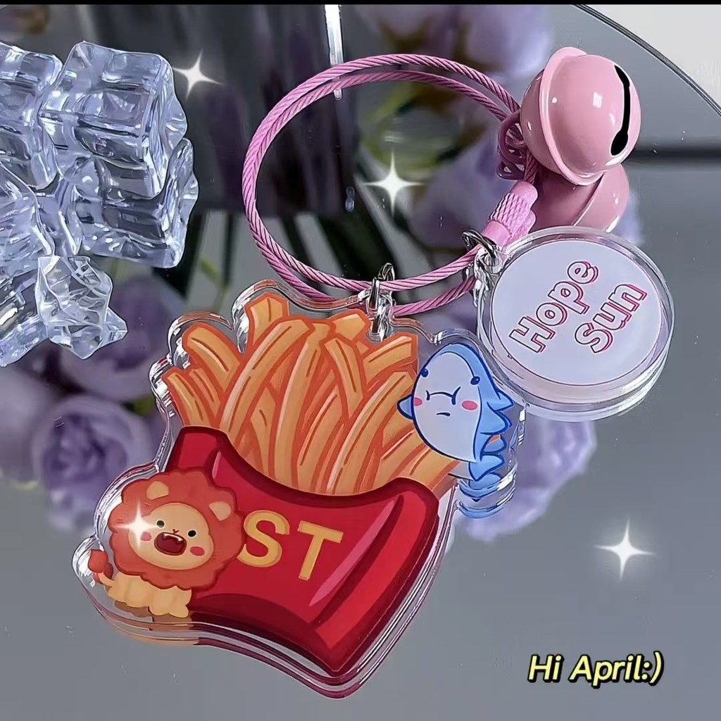✨Sản phẩm mới✨Sato Mặt dây chuyền Khoai tây chiên Pháp Pie Móc khóa độc quyền Dễ thương Khoai tây chiên Pháp Schoolbag Móc khóa Satou Paris Peak Meet✨Sự kiện✨
