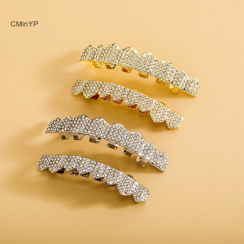 CMinYP Cubic Zircon Hip Hop Răng Grillz Cho Unisex Top Đáy Miệng Có Thể Tháo Rời Nha Khoa Thời Trang Cosply Răng Trang Sức Vinh Quang
