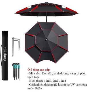 ô câu cá - ô dù che nắng che mưa cao cấp  2 Tầng - 2m0 - 2m2 - 2m4 2m6 nhiều màu sắc