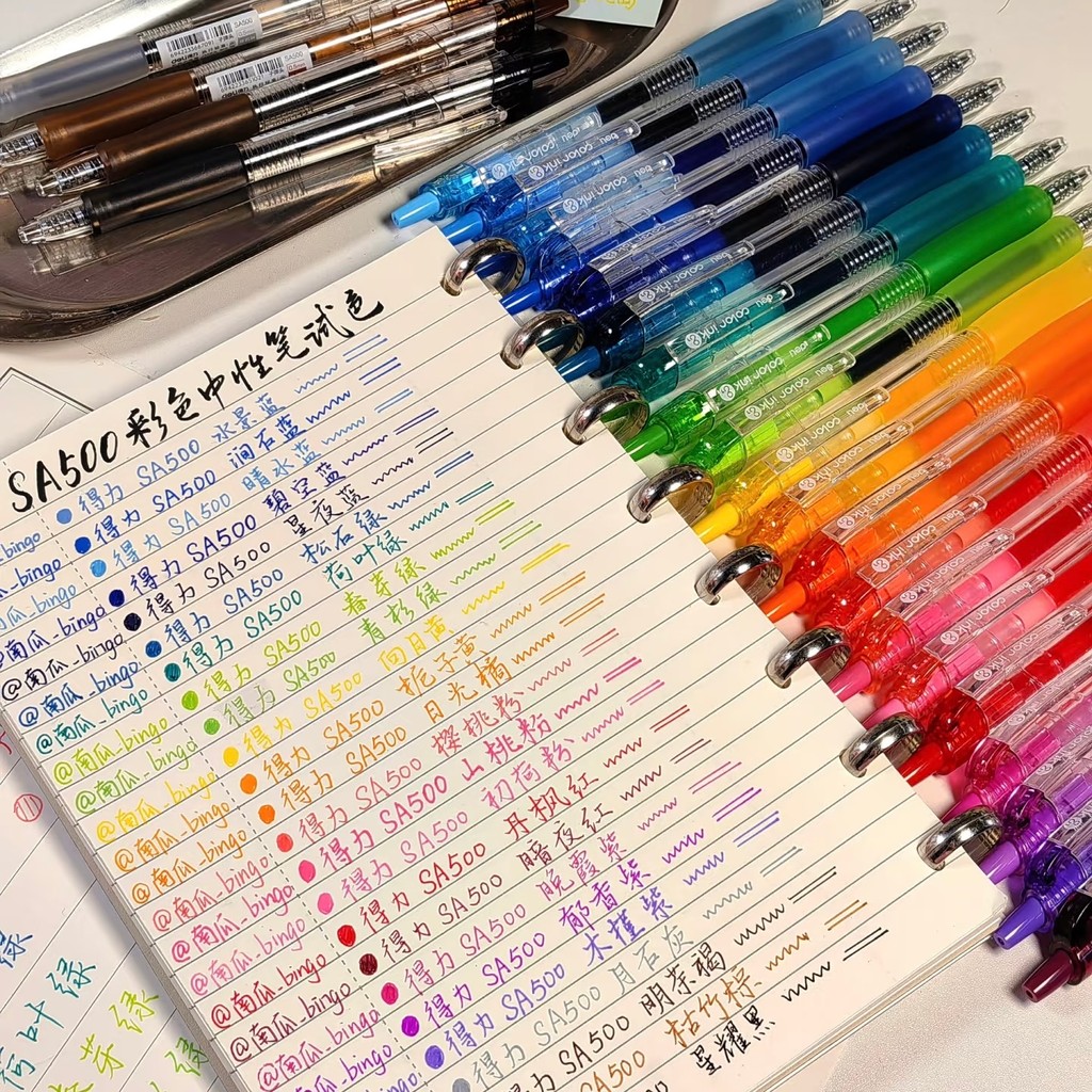 [24 Màu] Bút Gel Bấm Màu Deli Color Ink SA500 Ngòi 0.5mm Siêu Mượt ...