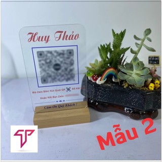 QR CODE - bảng quét mã QR hàng CAO CẤP chân gỗ, bảng QR ngân hàng chân mica thời gian giao siêu tốc 1 giờ - mẫu mới