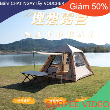 (Ship2tuan) Glamping Lều cắm trại cao cấp Lều tự động bơm hơi 3-5 người cắm trại ngoài trời dày chống mưa cắm trại di độ