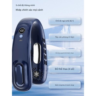 Quạt Đeo Cổ Mini – 5 Cấp Gió Mạnh, Sạc USB, Nhỏ Gọn Tiện Lợi