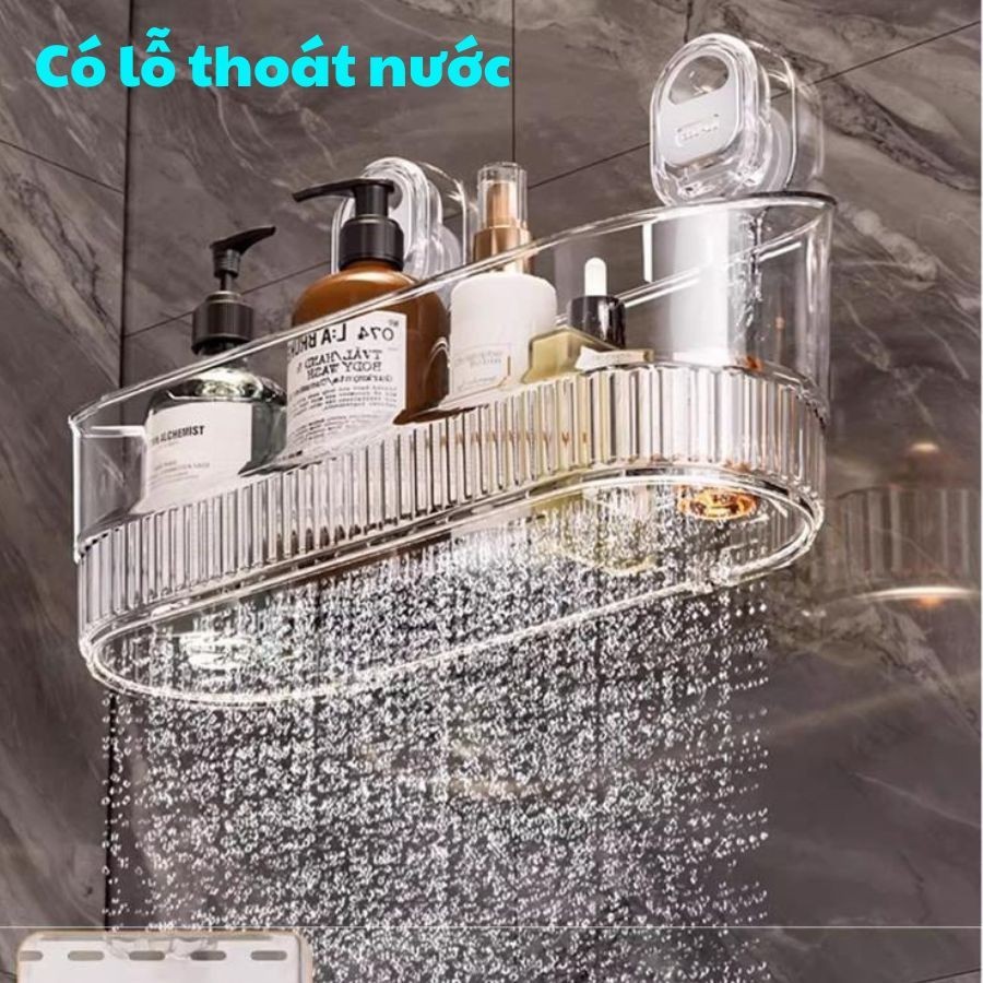 Kệ Để Đồ Nhà Tắm Cốc Hút Dán Tường, Giá Treo Nhà Bếp Chắc Chắn Kèm Lỗ Thoát Nước Thông Minh