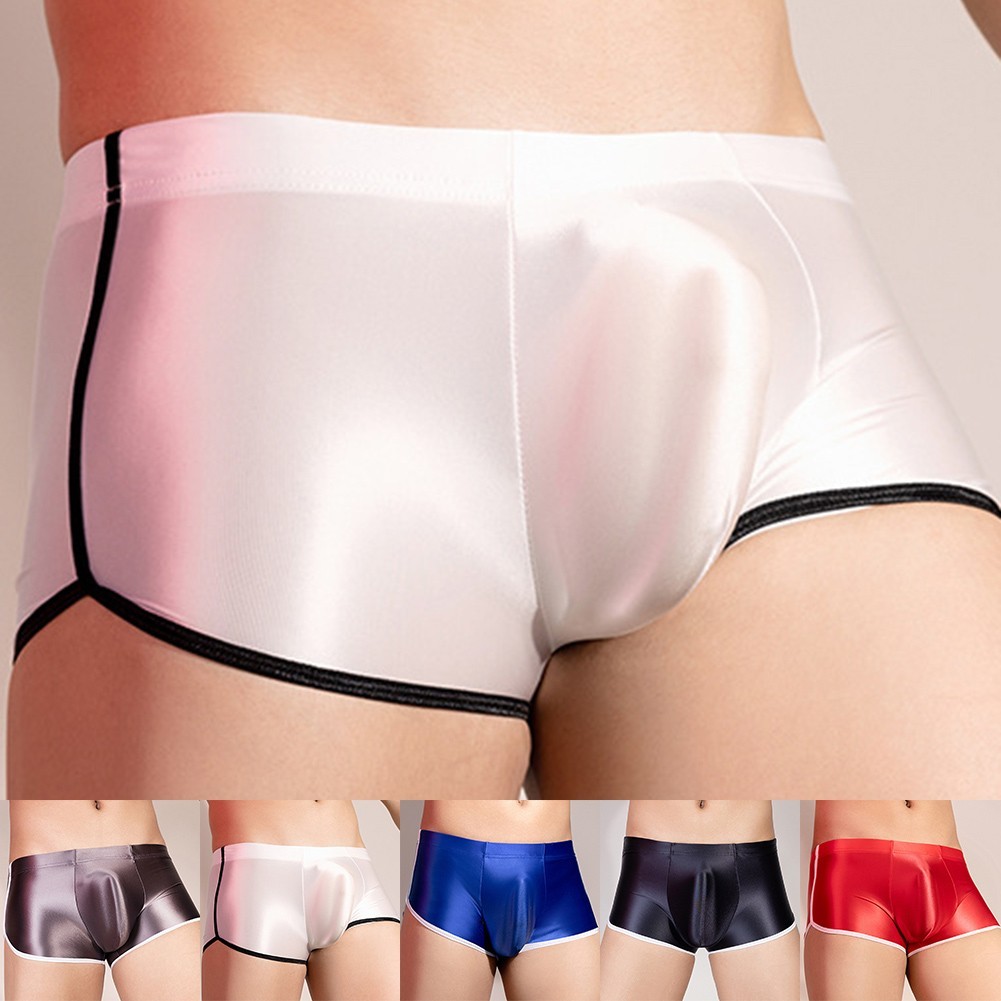 ⭐Giggle⭐Quần Lót Nam Sáng Bóng An Toàn Quần Short Co Giãn Quần Lót Boxer Mịn