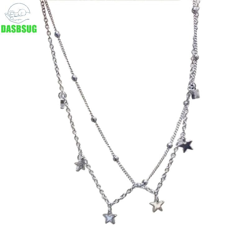 Dasbsug Ngôi Sao Đính Hạt Dây Vòng Cổ Ngôi Sao Mặt Dây Chuyền Choker Phụ Kiện Thời Trang Cổ Trang Sức