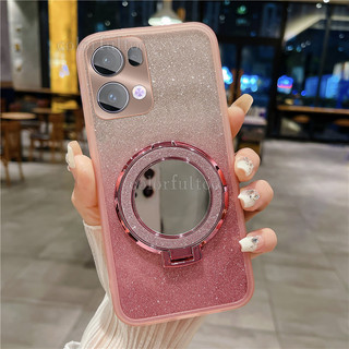Ốp Điện Thoại Lấp Lánh Mạ Oppo Reno 13F 5G Cho Oppo Reno 14 13 Pro 13Pro 14F Reno14 Reno13F 4G 5G Trong Suốt Bling Mềm TPU Vỏ Silicon Gương Giá Đỡ Vòng Từ Tính Ốp Lưng